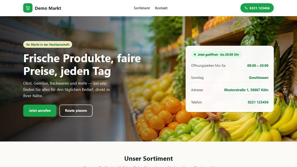 Market & Gıda — Demo